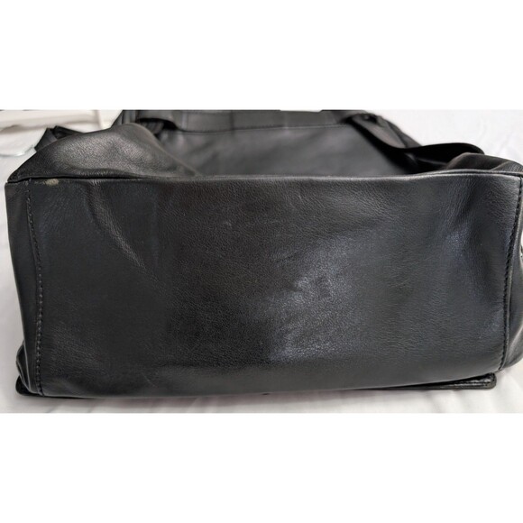 Genuine Vintage BURBERRY Black Leather Shoulder Bag Purse - Picture 8 of 10